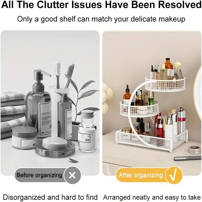 Makeup Organizer for Vanity,Spacious Cosmetic Storage for Dresser Vanity and Bathroom Countertop, Beauty Holder for Lipstick Skincare Makeuporganizer Jewelry Organizer