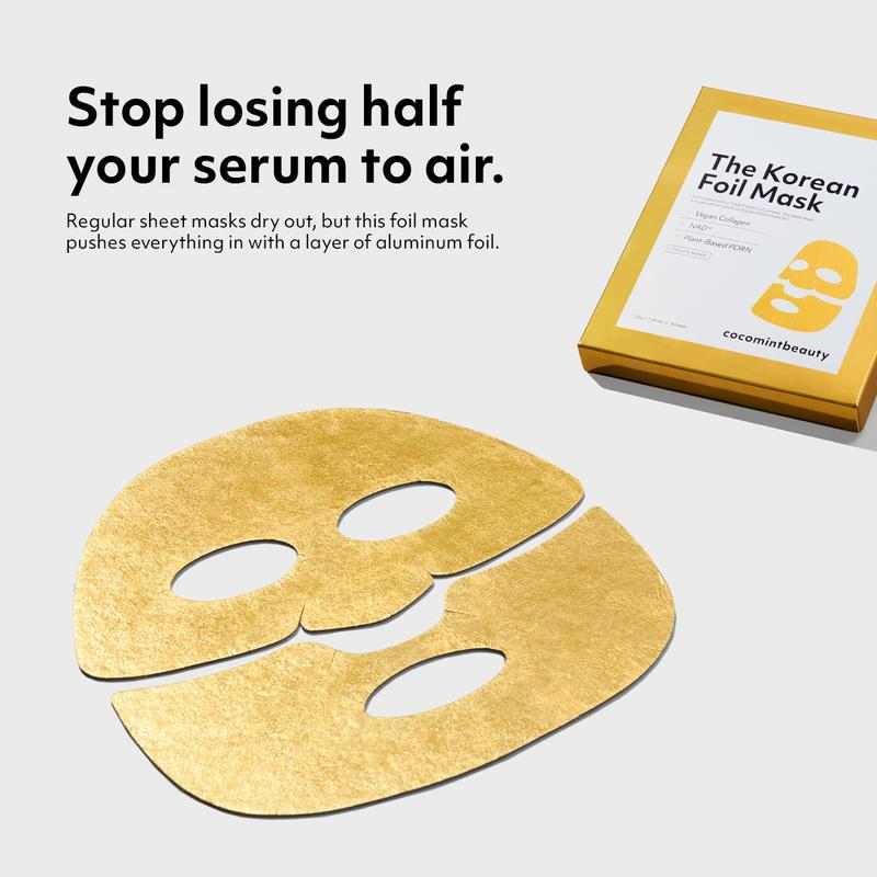 Cocomintbeauty - the Korean Foil Mask | INSULATING SHEET MASK BOOSTS ABSORPTION of ANTI-AGING SERUM, COLLAGEN, NAD+, PDRN