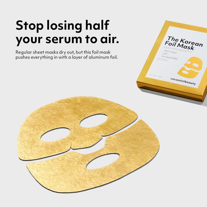 Cocomintbeauty - the Korean Foil Mask | INSULATING SHEET MASK BOOSTS ABSORPTION of ANTI-AGING SERUM, COLLAGEN, NAD+, PDRN