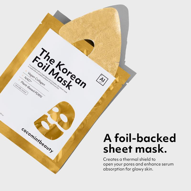 Cocomintbeauty - the Korean Foil Mask | INSULATING SHEET MASK BOOSTS ABSORPTION of ANTI-AGING SERUM, COLLAGEN, NAD+, PDRN
