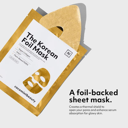 Cocomintbeauty - the Korean Foil Mask | INSULATING SHEET MASK BOOSTS ABSORPTION of ANTI-AGING SERUM, COLLAGEN, NAD+, PDRN