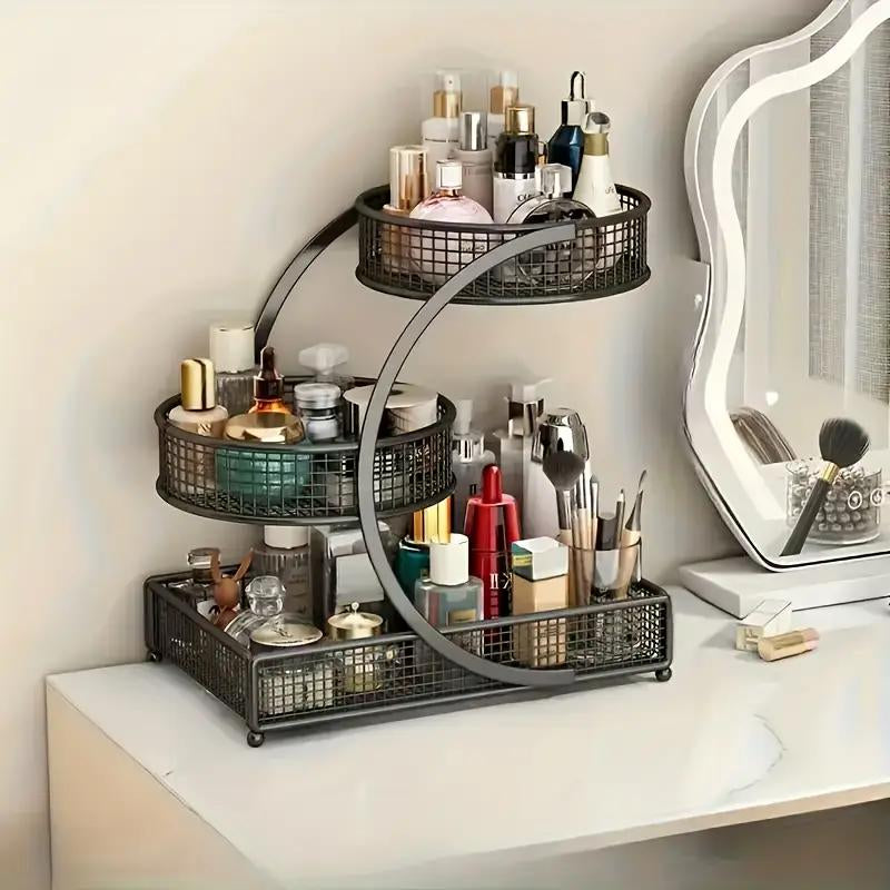 Makeup Organizer for Vanity,Spacious Cosmetic Storage for Dresser Vanity and Bathroom Countertop, Beauty Holder for Lipstick Skincare Makeuporganizer Jewelry Organizer