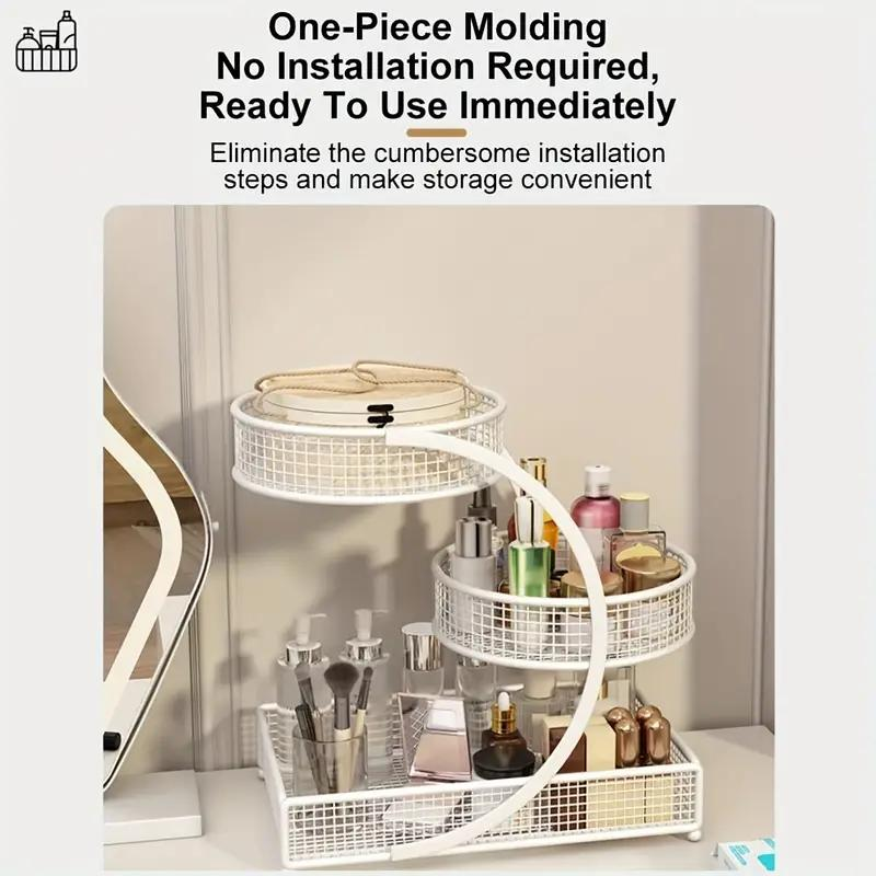 Makeup Organizer for Vanity,Spacious Cosmetic Storage for Dresser Vanity and Bathroom Countertop, Beauty Holder for Lipstick Skincare Makeuporganizer Jewelry Organizer