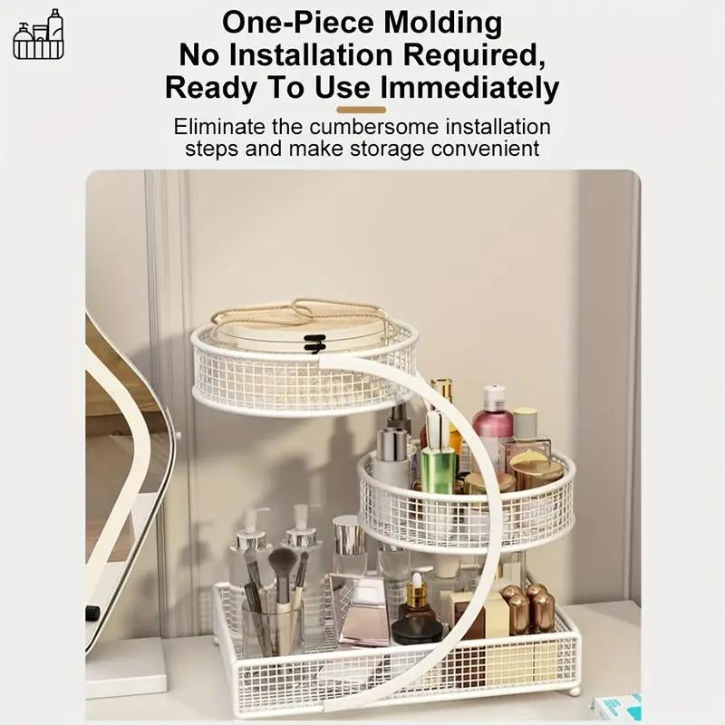 Makeup Organizer for Vanity,Spacious Cosmetic Storage for Dresser Vanity and Bathroom Countertop, Beauty Holder for Lipstick Skincare Makeuporganizer Jewelry Organizer