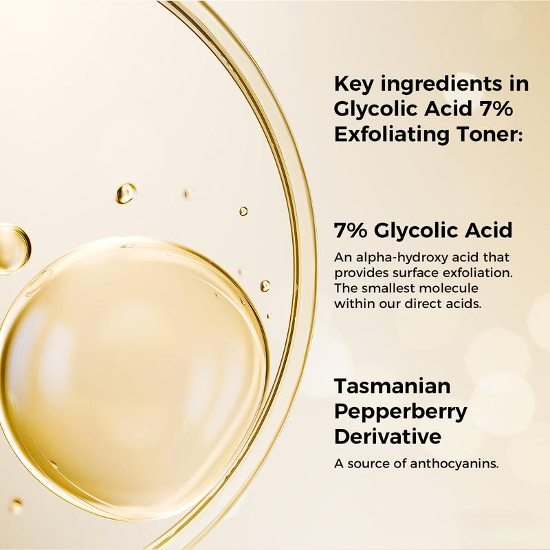 Lopeie 7% Glycolic Acid Exfoliating Toner – Smooth Skin Texture & Brighten Dull Skin, Gentle AHA Toner for Daily Skincare, 100Ml