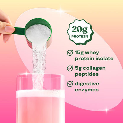 Bloom Nutrition Clear Protein – Clear Whey + Collagen Protein Blend | 20G Protein, 90 Calories, 0G Sugar, Light & Refreshing Fruity Drink | Protein for Women