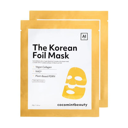 Cocomintbeauty - the Korean Foil Mask | INSULATING SHEET MASK BOOSTS ABSORPTION of ANTI-AGING SERUM, COLLAGEN, NAD+, PDRN