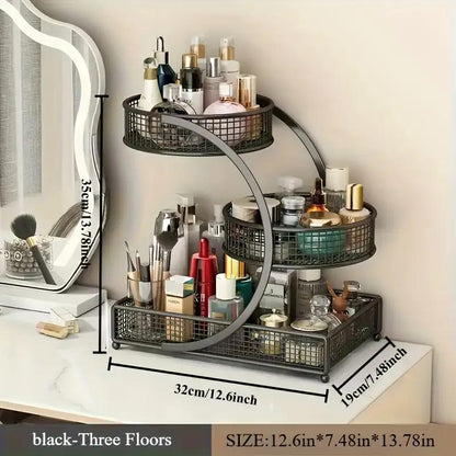 Makeup Organizer for Vanity,Spacious Cosmetic Storage for Dresser Vanity and Bathroom Countertop, Beauty Holder for Lipstick Skincare Makeuporganizer Jewelry Organizer