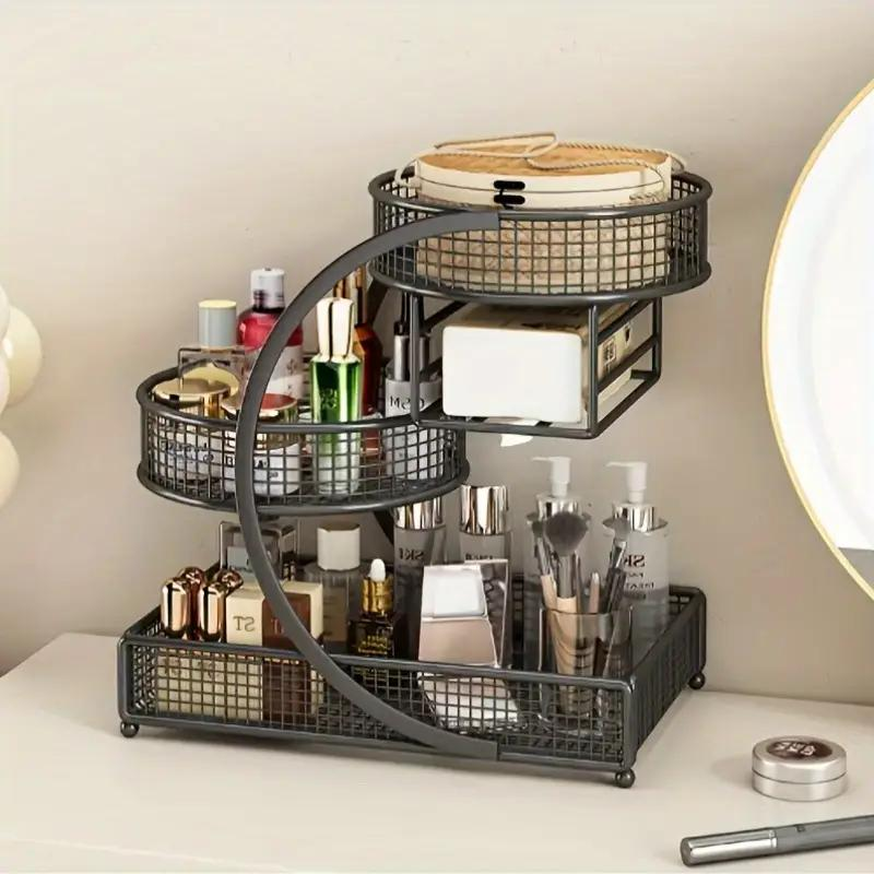 Makeup Organizer for Vanity,Spacious Cosmetic Storage for Dresser Vanity and Bathroom Countertop, Beauty Holder for Lipstick Skincare Makeuporganizer Jewelry Organizer