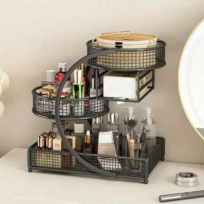 Makeup Organizer for Vanity,Spacious Cosmetic Storage for Dresser Vanity and Bathroom Countertop, Beauty Holder for Lipstick Skincare Makeuporganizer Jewelry Organizer